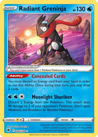 Radiant Greninja 046/189 Ultra Rare Pokemon Card (SWSH Astral Radiance)