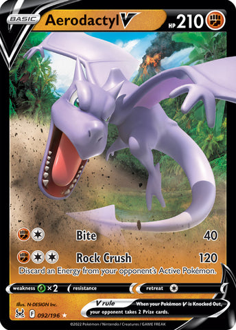 Aerodactyl V 092/196 Ultra Rare Pokemon Card (SWSH Lost Origin)