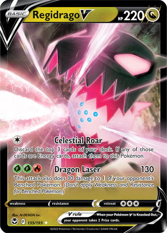 Regidrago V 135/195 Ultra Rare Pokemon Card (SWSH Silver Tempest)
