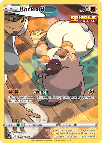 Rockruff TG07/TG30 Ultra Rare Pokemon Card (SWSH Silver Tempest)