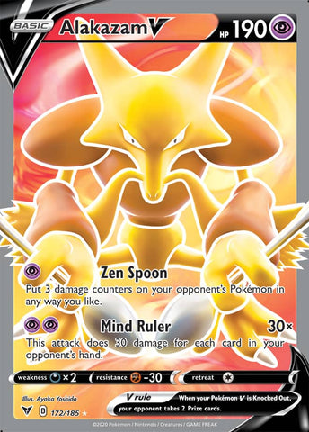 Alakazam V 172/185 Full Art Ultra Rare Pokemon Card (SWSH 4 Vivid Voltage)