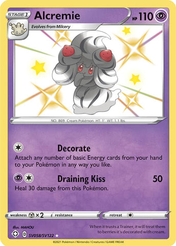 Alcremie SV058/SV122 Shiny Rare Pokemon Card (Shining Fates)