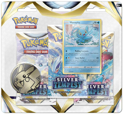 Pokemon - Sword & Shield - Silver Tempest - 3 Pack Blister - Manaphy