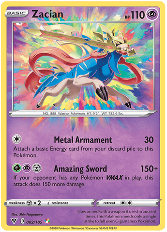 Zacian 082/185 - SWSH - Vivid Voltage - Pokemon Single Card