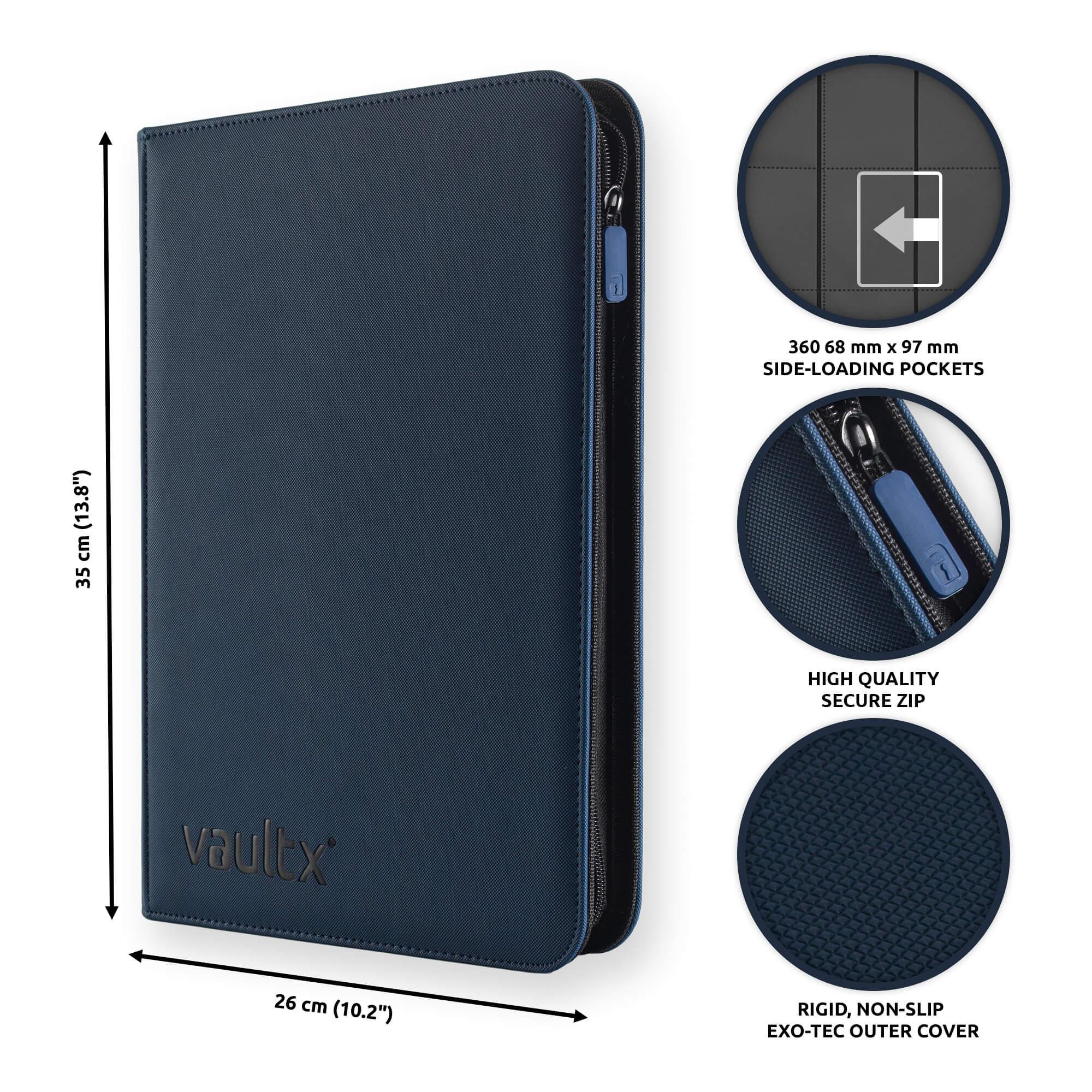 Vault X - 9-Pocket Exo-Tec® - Zip Binder - Blue