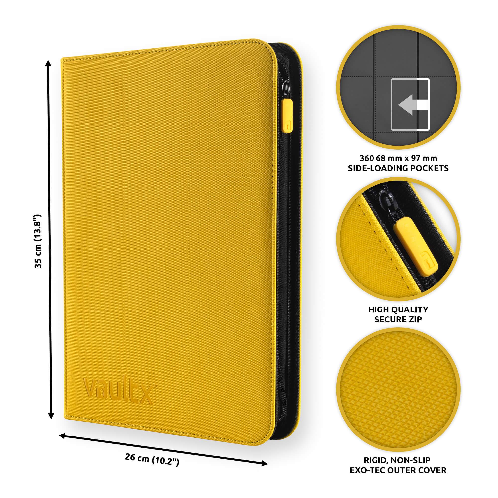 Vault X - 9-Pocket Exo-Tec® - Zip Binder - Yellow