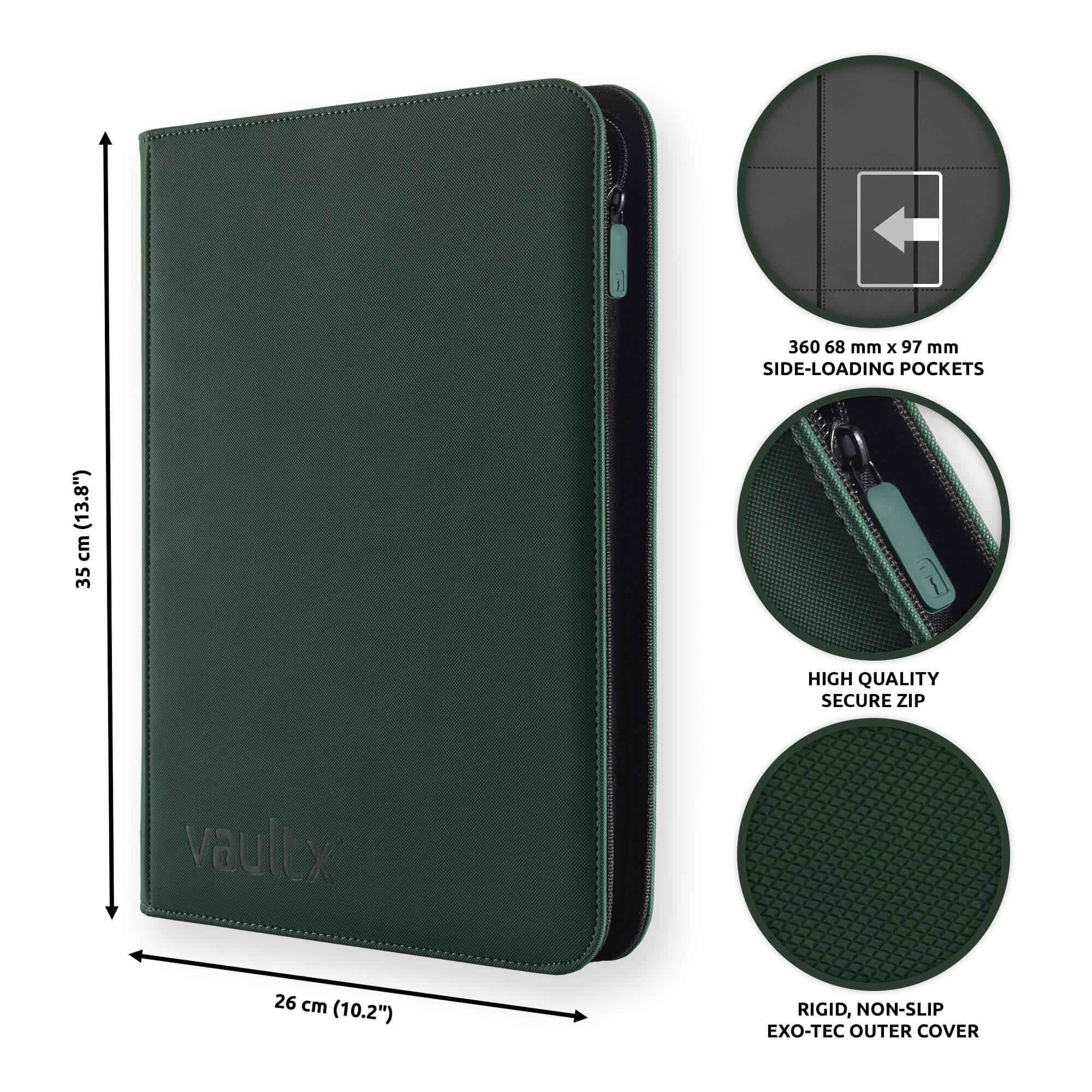 Vault X - 9-Pocket Exo-Tec® - Zip Binder - Green