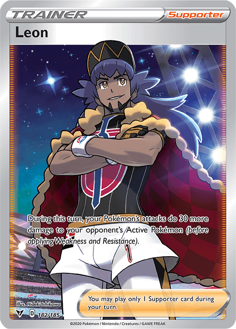 Leon 182/185 (Full Art Trainer) - SWSH - Vivid Voltage - Pokemon Single Card - JET Cards