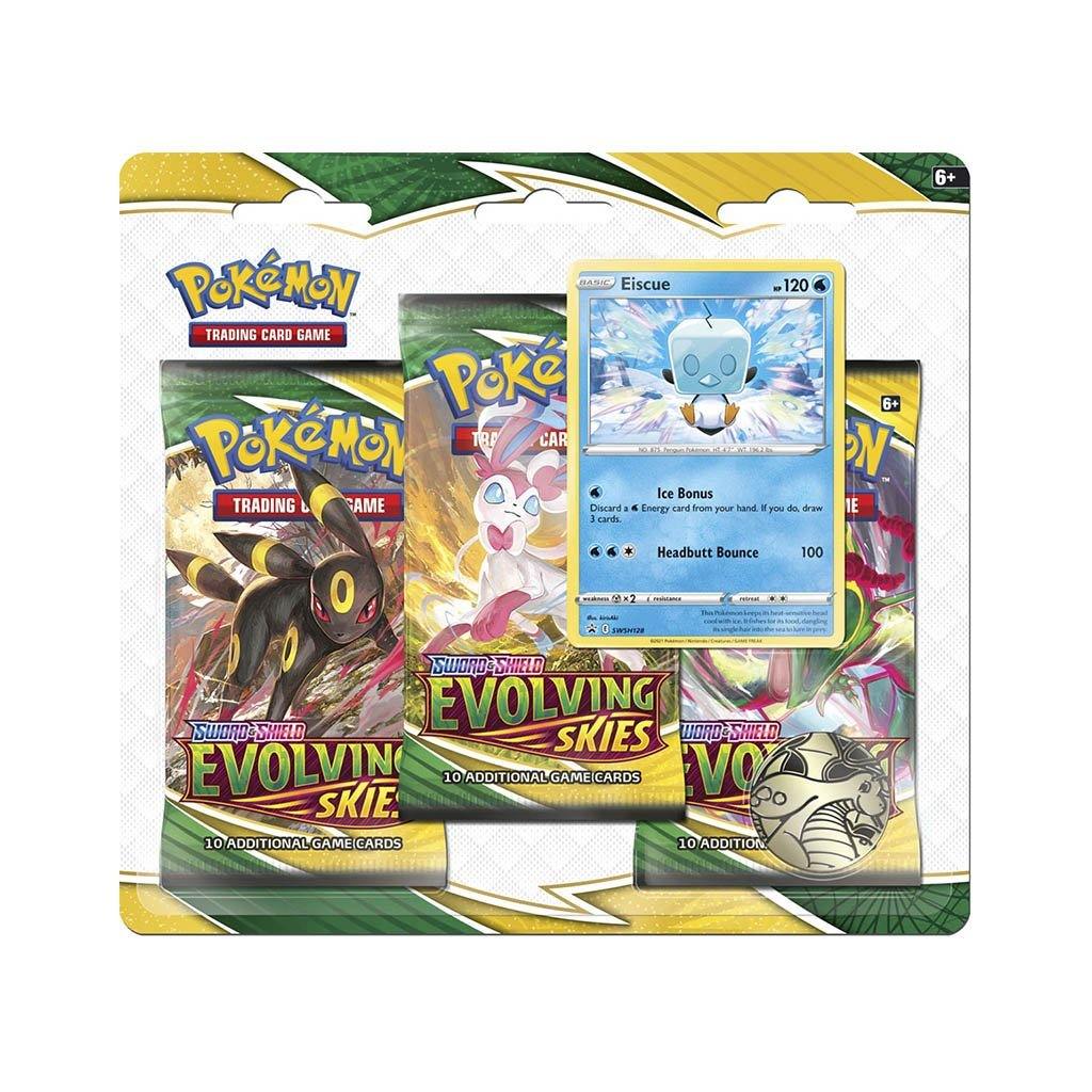 Pokemon Evolving Skies Triple Blister Pack - Eiscue - JET Cards