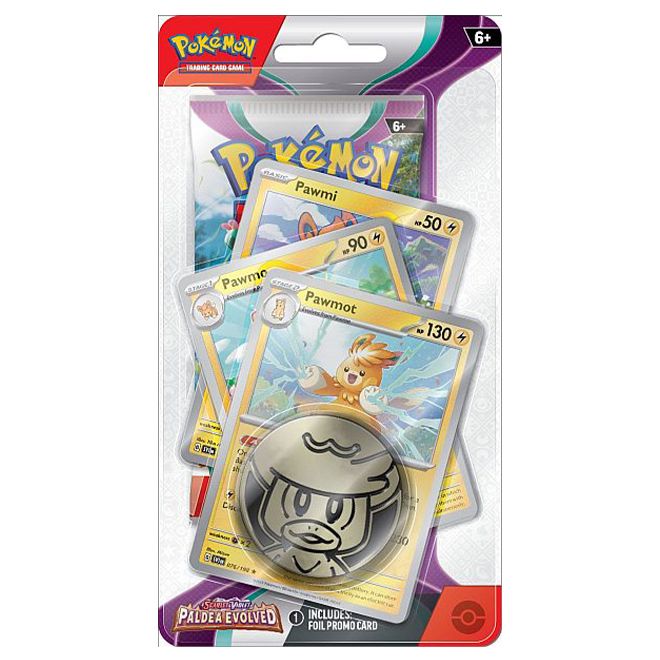 Pokemon - Scarlet & Violet - Paldea Evolved - Premium Checklane Blister - Pawmot - JET Cards