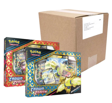 Pokemon - Sword & Shield - Crown Zenith - Regidrago/Regieleki V Collection (Sealed Case Of 6) - JET Cards
