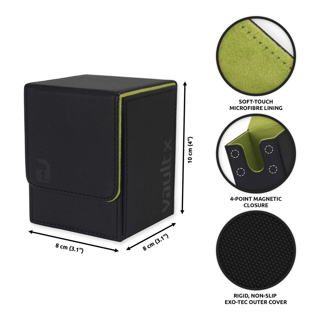 Vault X - Large Exo-Tec® - Deck Box - Black & Green - JET Cards